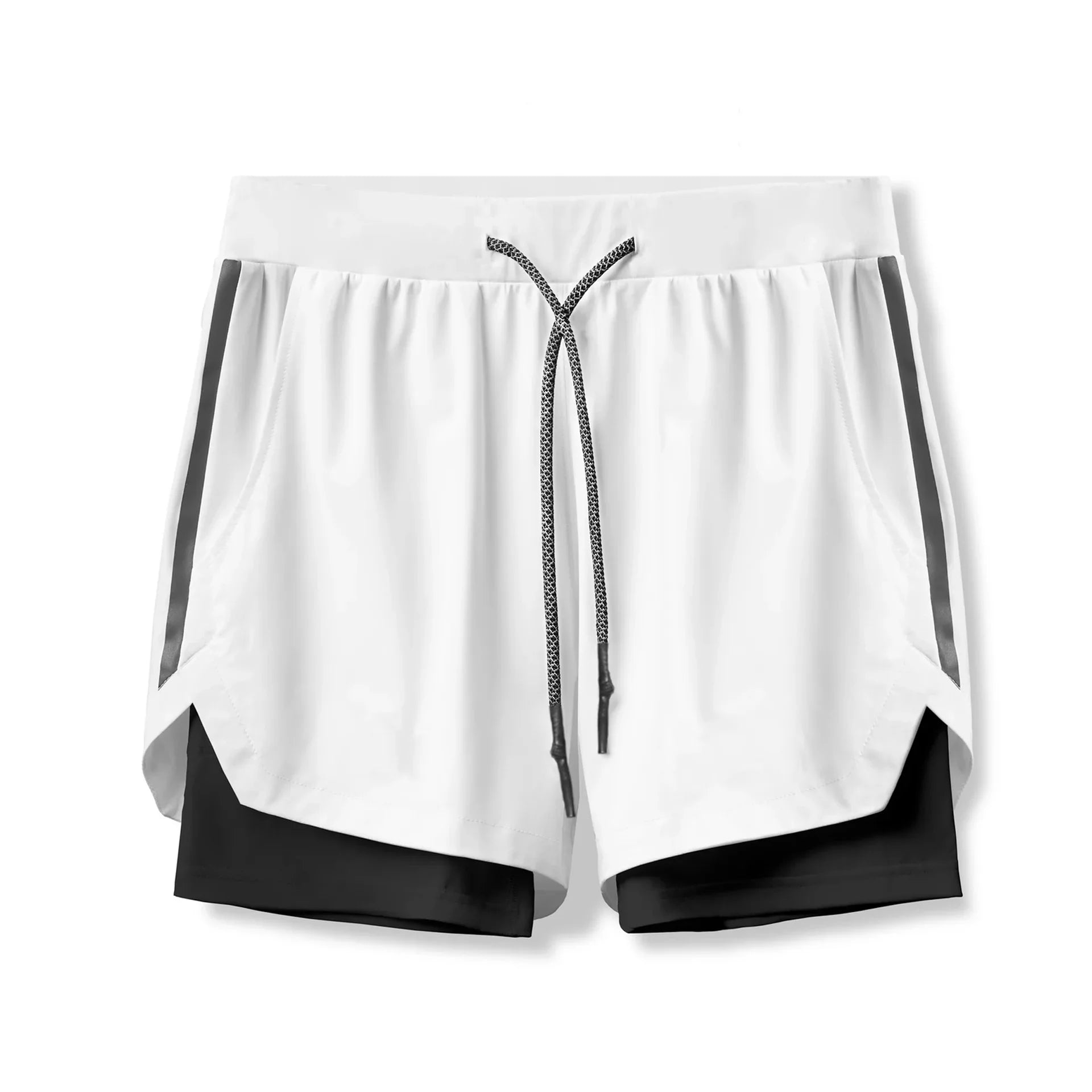 Double Layer Jogging Reflective Sports Shorts Men's Beach Quick-drying Pants