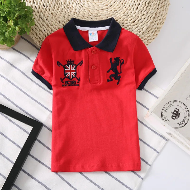 Teens Polo Shirts for Boys Cotton Kids Boy Sports Polo Shirt Tops Lapel Breathable Fabric Tee Children Clothes