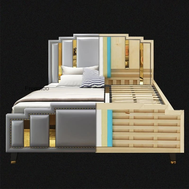 Modern Customizable Double Bed Designer Bedroom Sets King/ Queen Size