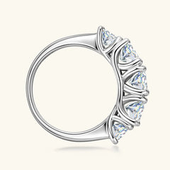 Moissanite Certificated 5 Stones Engagemen Rings for Women 925 Sterling Silver Original Anniversary Rings