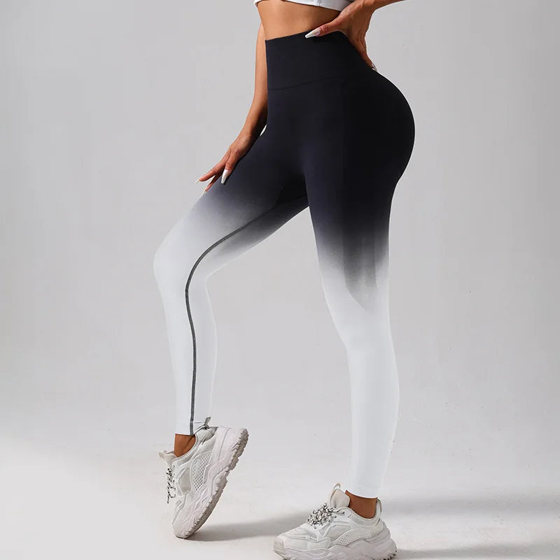 Running Push Up Gradient Seamless Fitness Gym Woman Sports Tights Yoga Pants for Woman