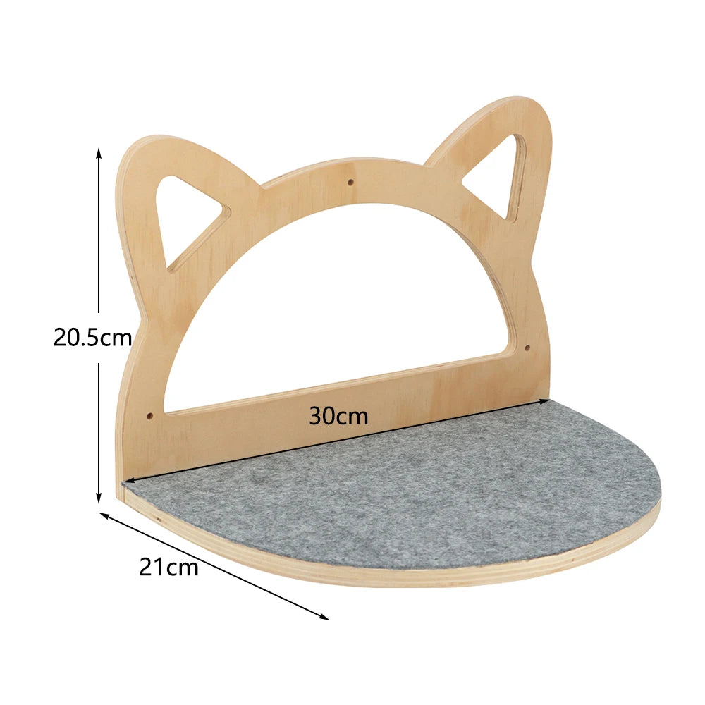 1 Piece Wall Mounted Cat Climbing Shelf Hammock Stairway For Indoor Cats Wooden Hanging Bed Scratching Post Pet Furniture Kitten