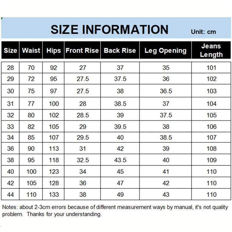 High Waisted Stretched Spring Autumn Men Jeans Plus Size 44 42 40 Loose Blue Denim Trousers Popular Comfortable Fashion Pants