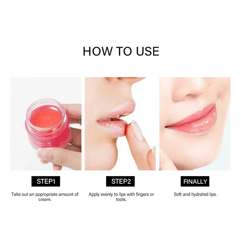 Lip Sleep Mask Maintenance Lip Balm Night Sleep Hydrated Anti Cracking Pink Lips Whitening Cream Nourish Protect Lip Skin Care