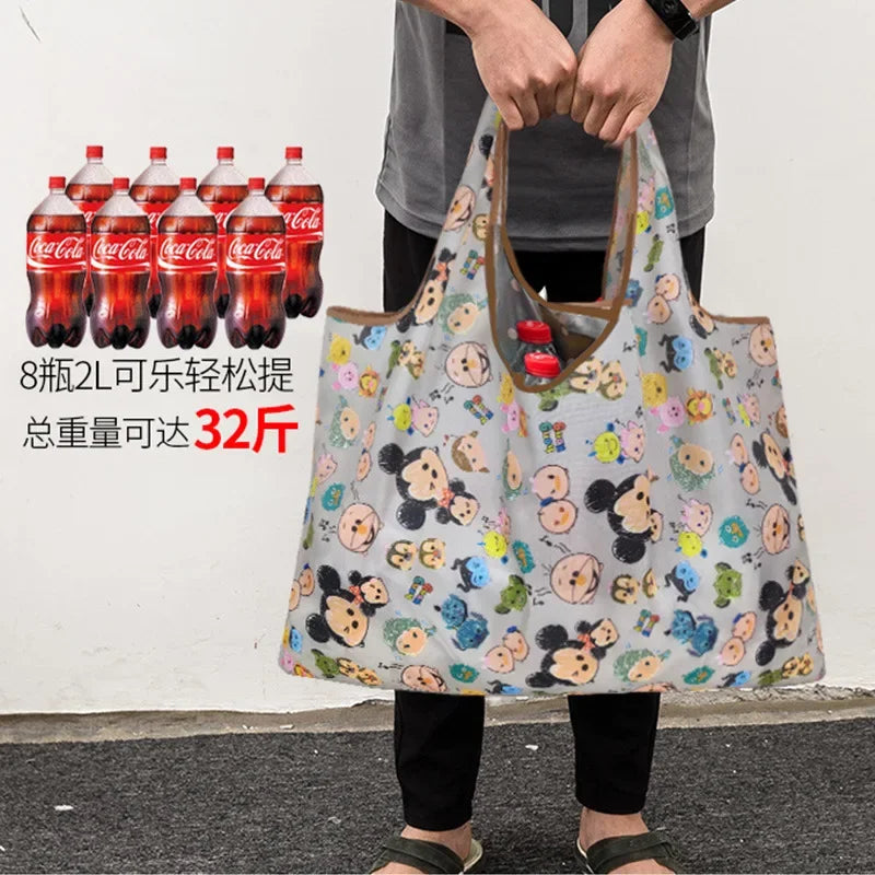 Disney Women's Tote Bags Mickey Mouse Donald Duck Cartoon Waterproof Shopping Bag