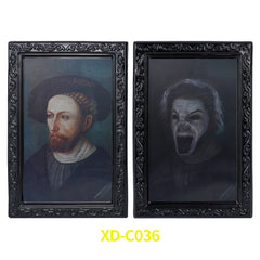 Halloween Decoration Changeable 3D Ghost Face Photo Frame Horror Portrait Picture