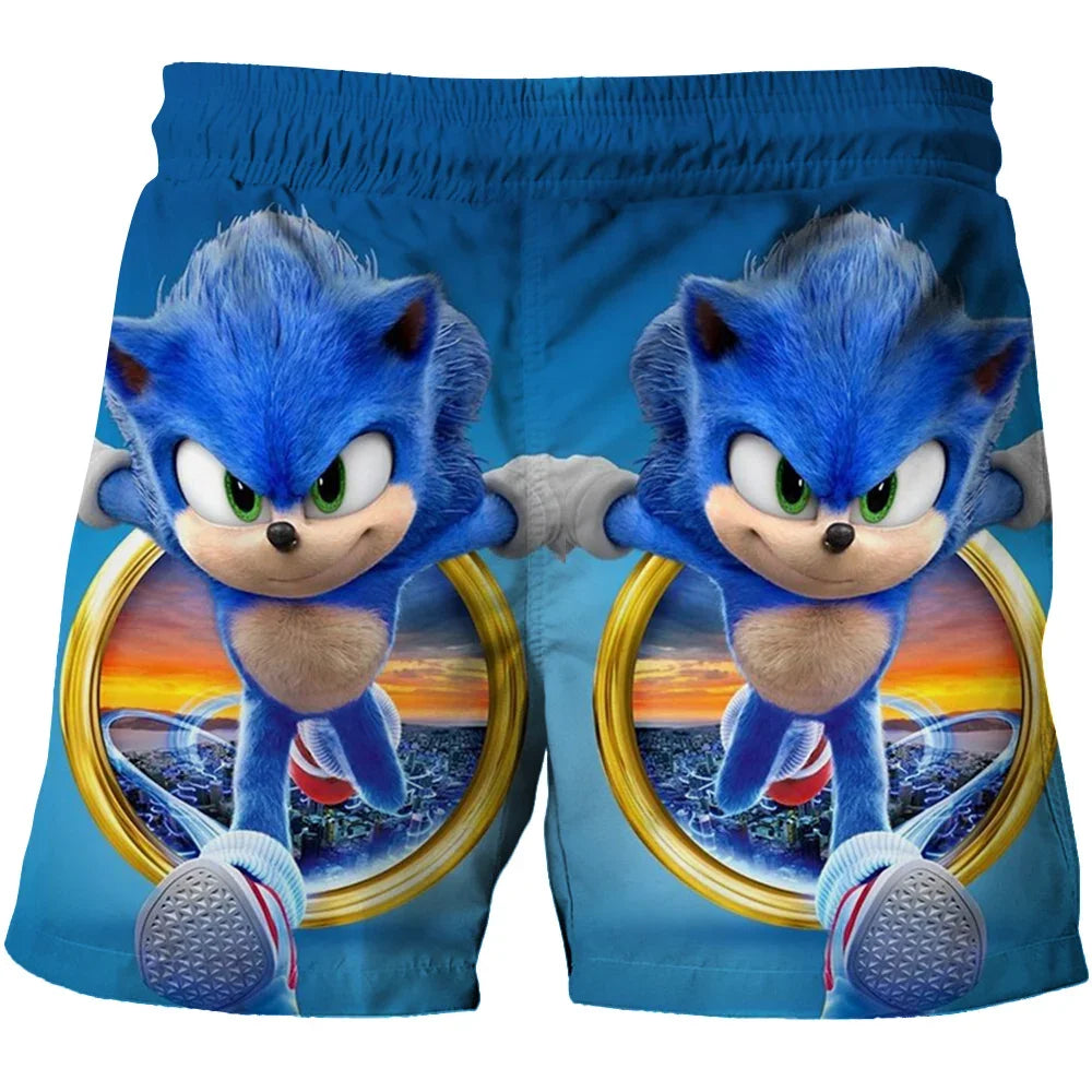 Beach pants for children 4-14Y Sonic The Hedgehog shorts pants Girls Boys Harajuku pants For Kids 3D Cartoon Print