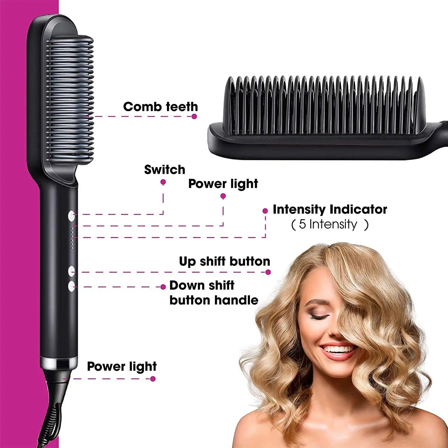 Hot Sale Mini Hair Straightener Hot Comb Customized Hair Styling Tools Hair Brush