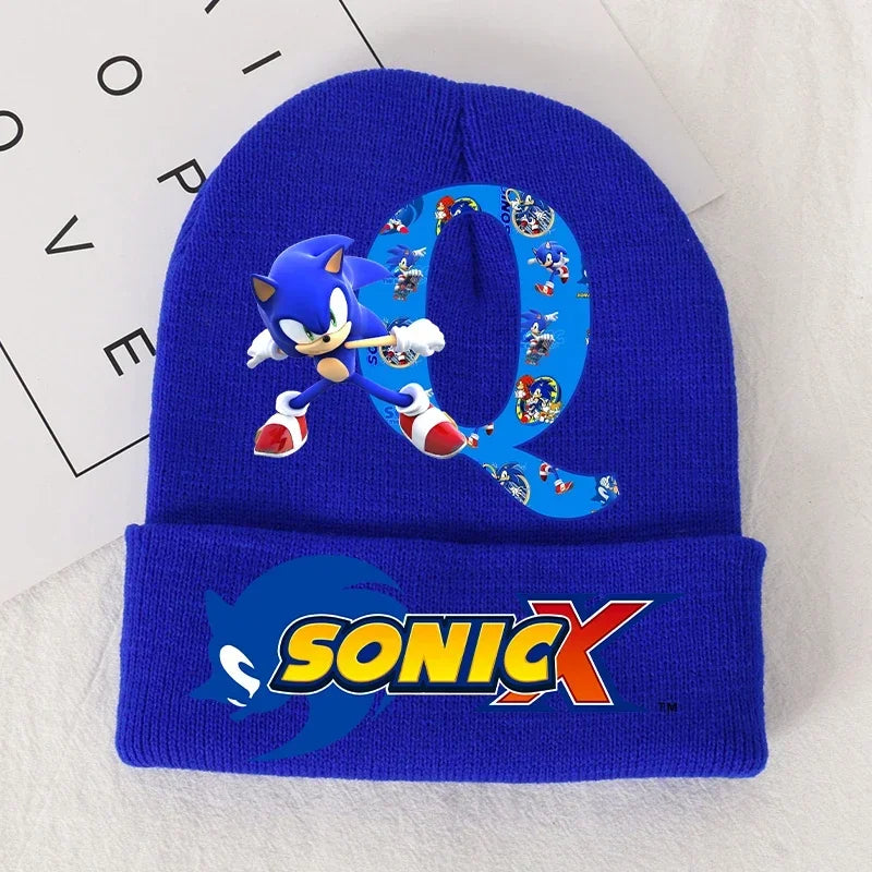 Sonics Children's Letter A-Z Knitted Hat Soft Warmth Boys Autumn Winter Kids Toddler Crochet Cap Outdoor Sport Cute Beanies Hats