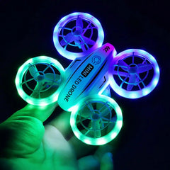 Kids Mini Drone Remote Control Colorful LED Quadcopter 360° Flip Shockproof Full Propeller Protect RC Drone