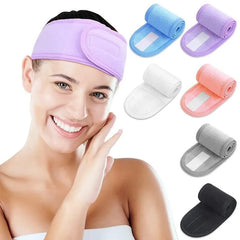 Women's Adjustable Wide Headband - Great Cosmetic Accessory for Yoga, Sports, Spa, Bath, Shower, Makeup and Face Wash