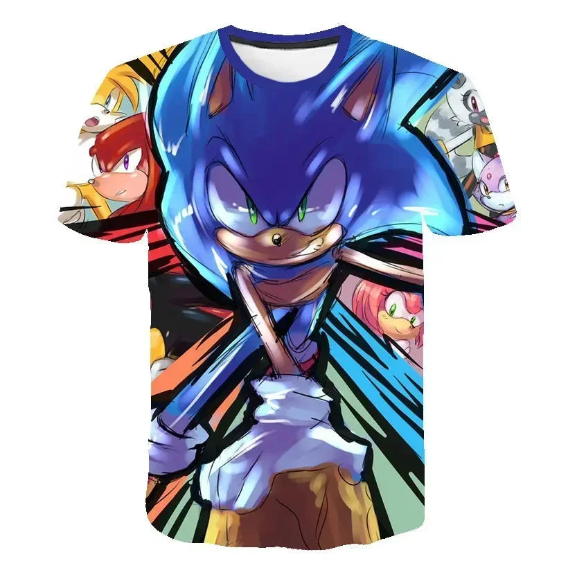 T-shirtChildren's Clothes Sonic 3D for Kids Boys and Girls Cartoon Printing Animation Cosplay Clothing Accessories