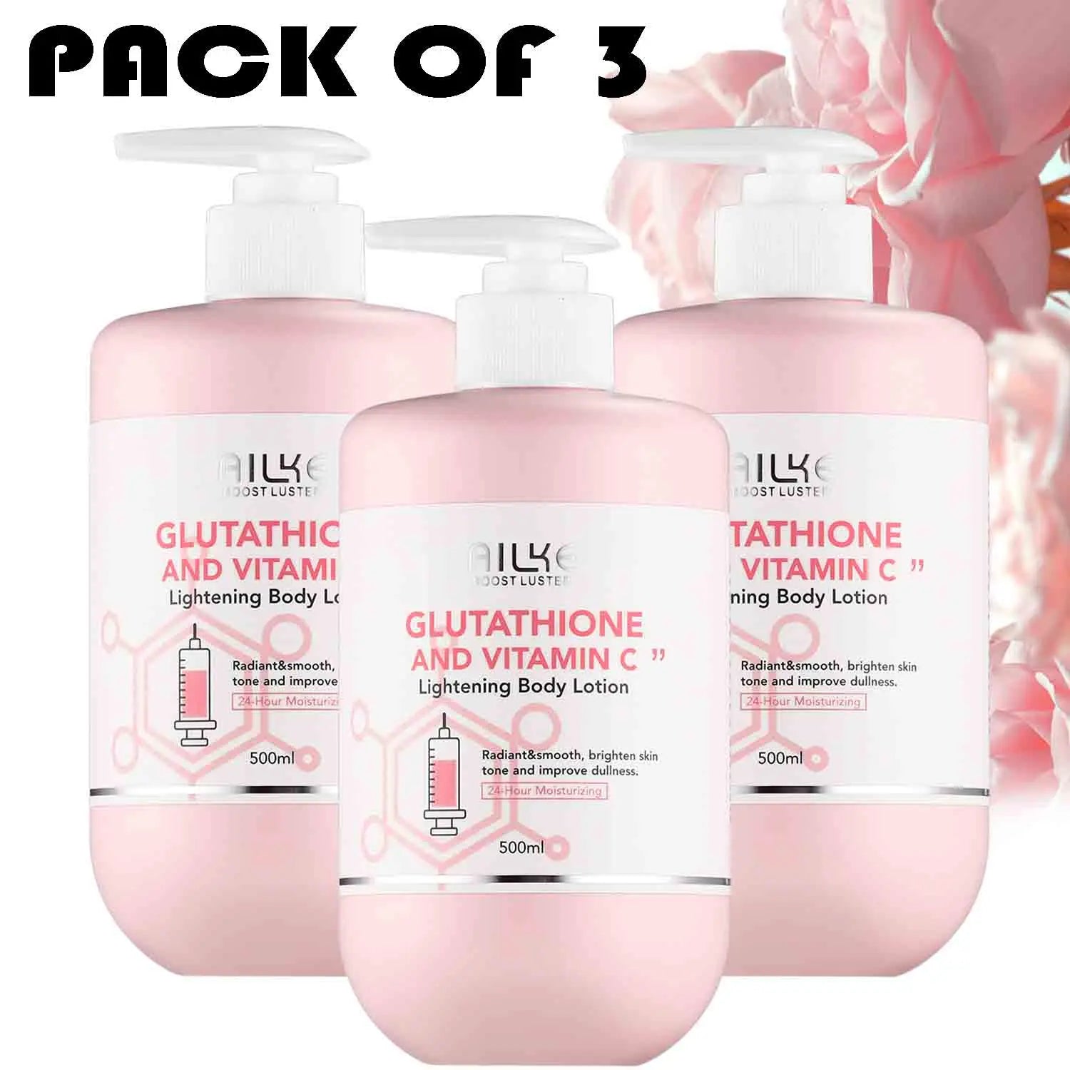 AILKE Glutathione and Vitamin C Moisturizing Body Cream for Skin Glowing, Radiance Boost