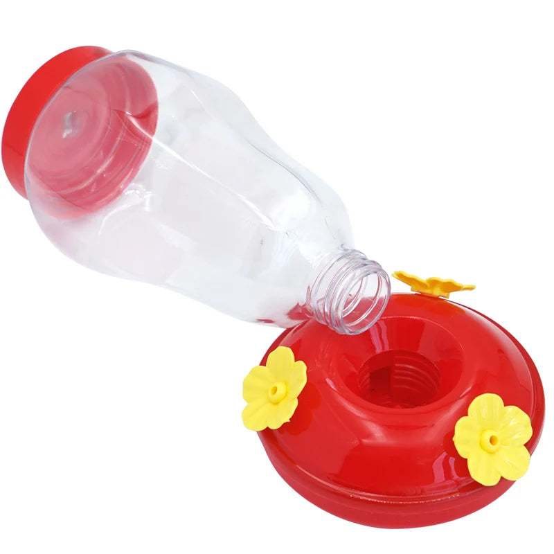 1pcs Plastics Hummingbird Feeder Bird Water Bottle Hanging Garden Outdoor Plastic Flower Iron Hook Bird Feeder