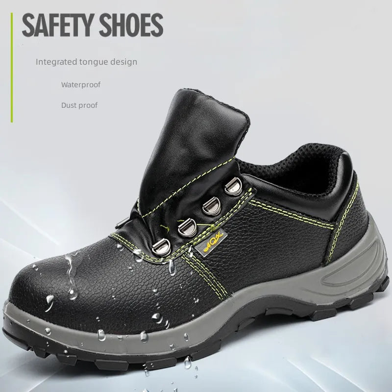 New Cowhide Shoes High Top Shoes Steel Head Anti Impact Anti Puncture Protective Shoes