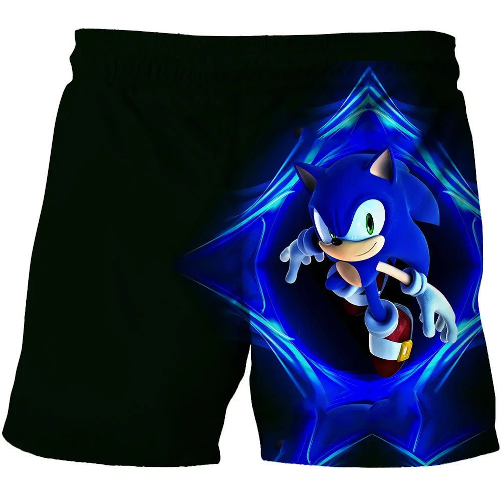 Beach pants for children 4-14Y Sonic The Hedgehog shorts pants Girls Boys Harajuku pants For Kids 3D Cartoon Print