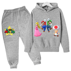 Kids Super Mario Bros Boy Girl Hoodie Suit Spring Autumn Kids Hooded Sportswear