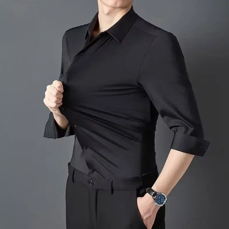 Business Formal Long-Sleeve Shirt for Social and Casual Wear