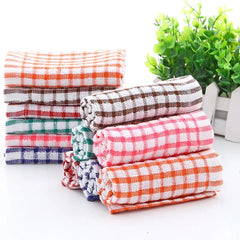 6pcs Soft Plaid Absorbent Kitchen Towel