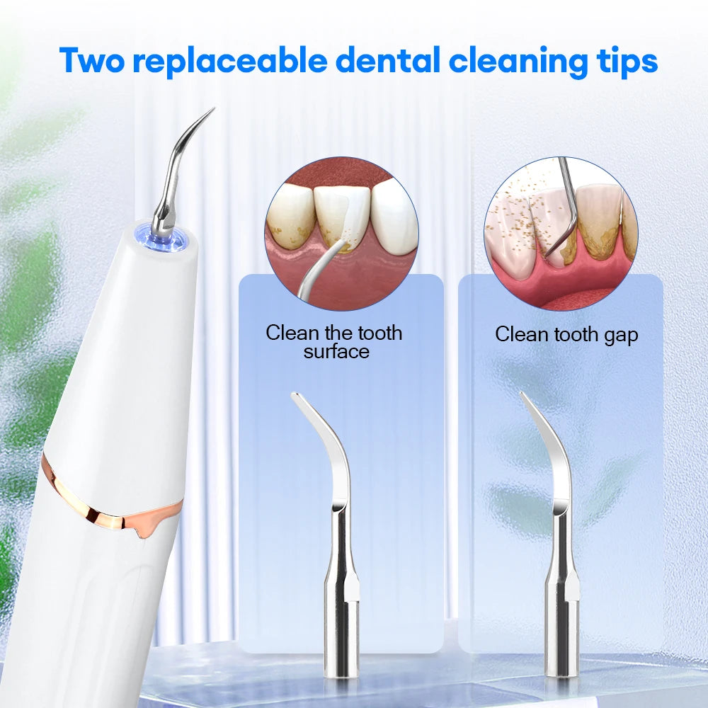 Teeth Cleaner Tooth Whitening Sonic Stone Plaque Scalers Tartar Stains Dental Calculus Remover