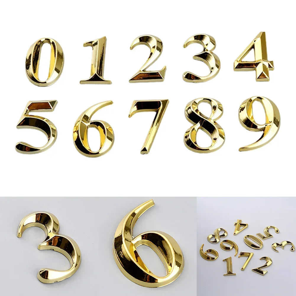 ABS Resin Door Number Home Décor Crafts Flats For Mailboxes High Quality Hotels House Doors Offices Self-adhesive