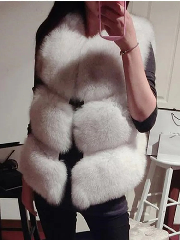 V-Neck Short Fur Coat