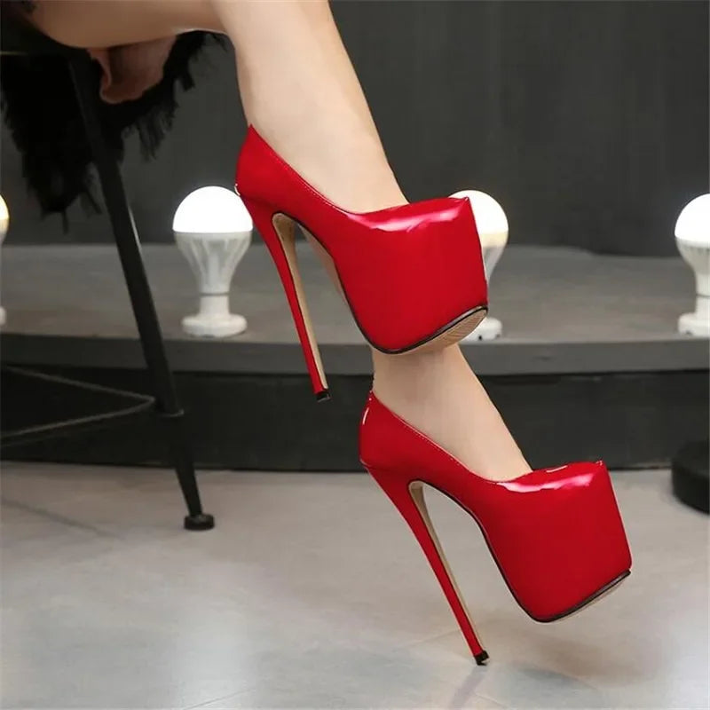 women Super High Heels 18cm shoes Concise 8CM platforms shoes