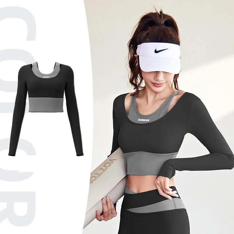 Gym Crop Top High Waist Leggings Fitness Sports Wear Quick Dry Breathable Pilates Yoga Suits