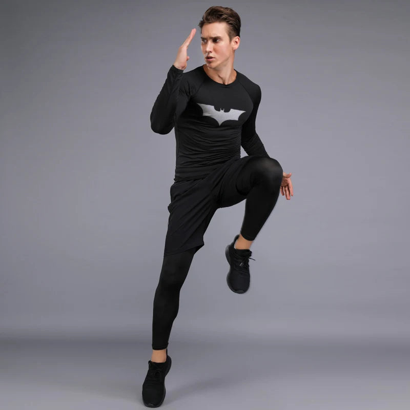 Quick Dry Men's Training Sportswear Set Gym Fitness Compression Sport Suit