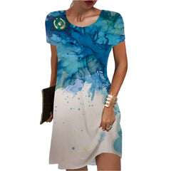 Tie Dye Abstract Marble Print Women's Dress