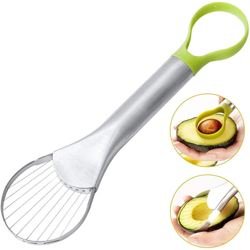 Avocado Slicer 2 In 1 Stainless Steel Avocado Cutter Peeler Knife Pitaya Kiwi Slicer Peeler Fruit Vegetable Tools