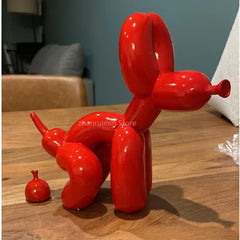 Balloon Dog Sculpture Balloon Art Statue Mini Collectible Figure Home Decoration Resin Figurine Desk Accessories Room Decor