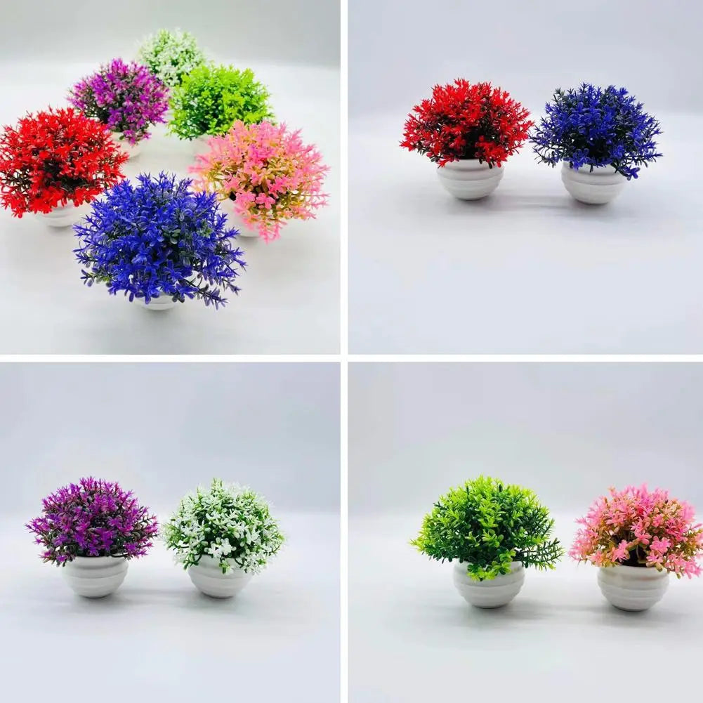 Mini Artificial Plants with Pot for Home Office and Bathroom Décor