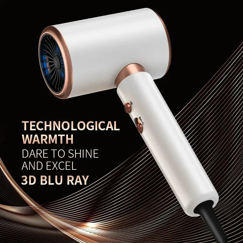 Hair Dryer, High-Speed Electric Turbine Airflow, Low Noise, Suitable For Home Salons.