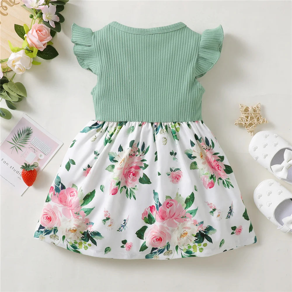 Baby Girl Sleeveless Floral Fashion Dress