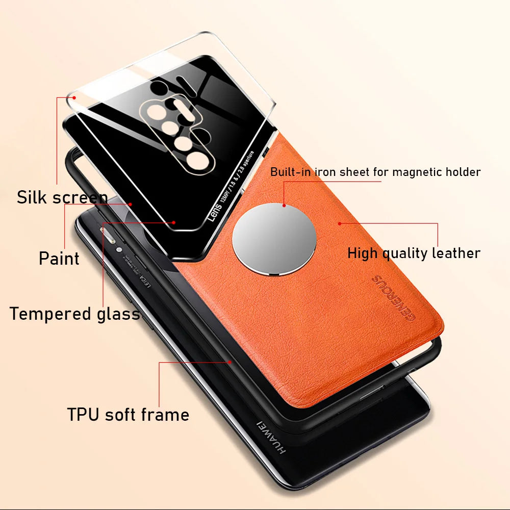 Luxury Leather Magnetic Case For Xiaomi mi 10 Redmi 8A 9A Note 8 Pro Mobile Phone Cover