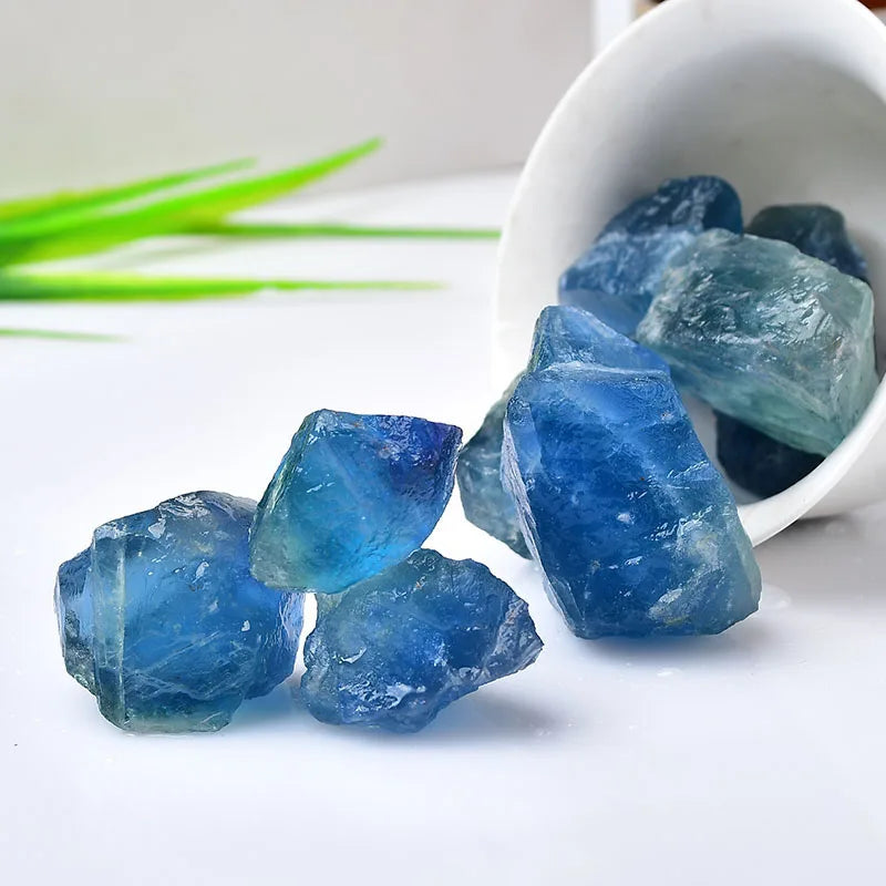 Natural Blue Fluorite Crystal Stone