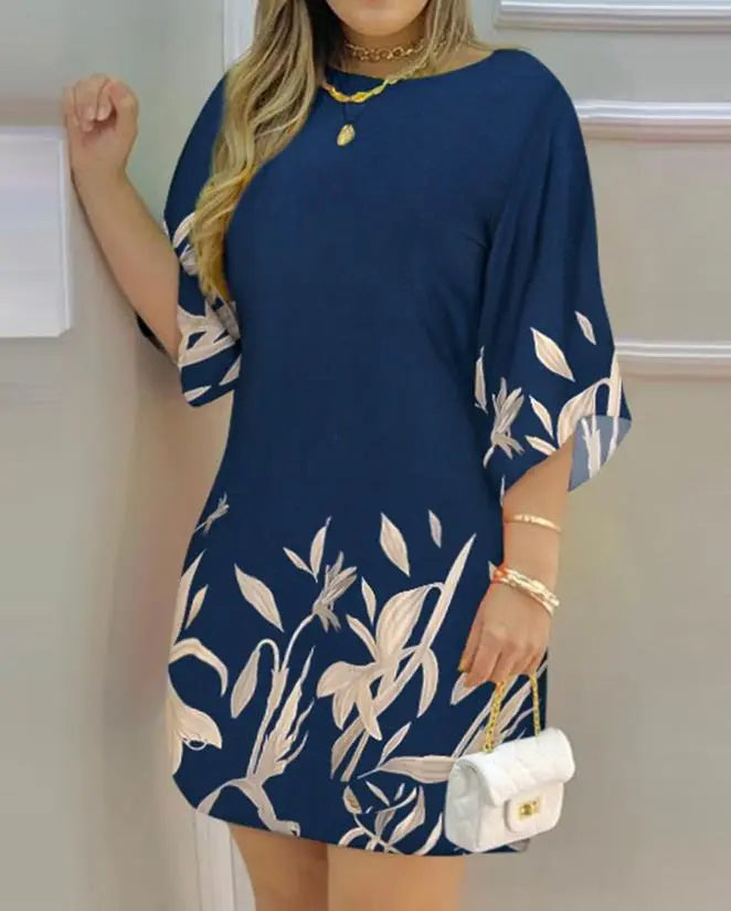 Casual Dress for Women's Clothing Boat Neck Vacation Casual Straight Dresses