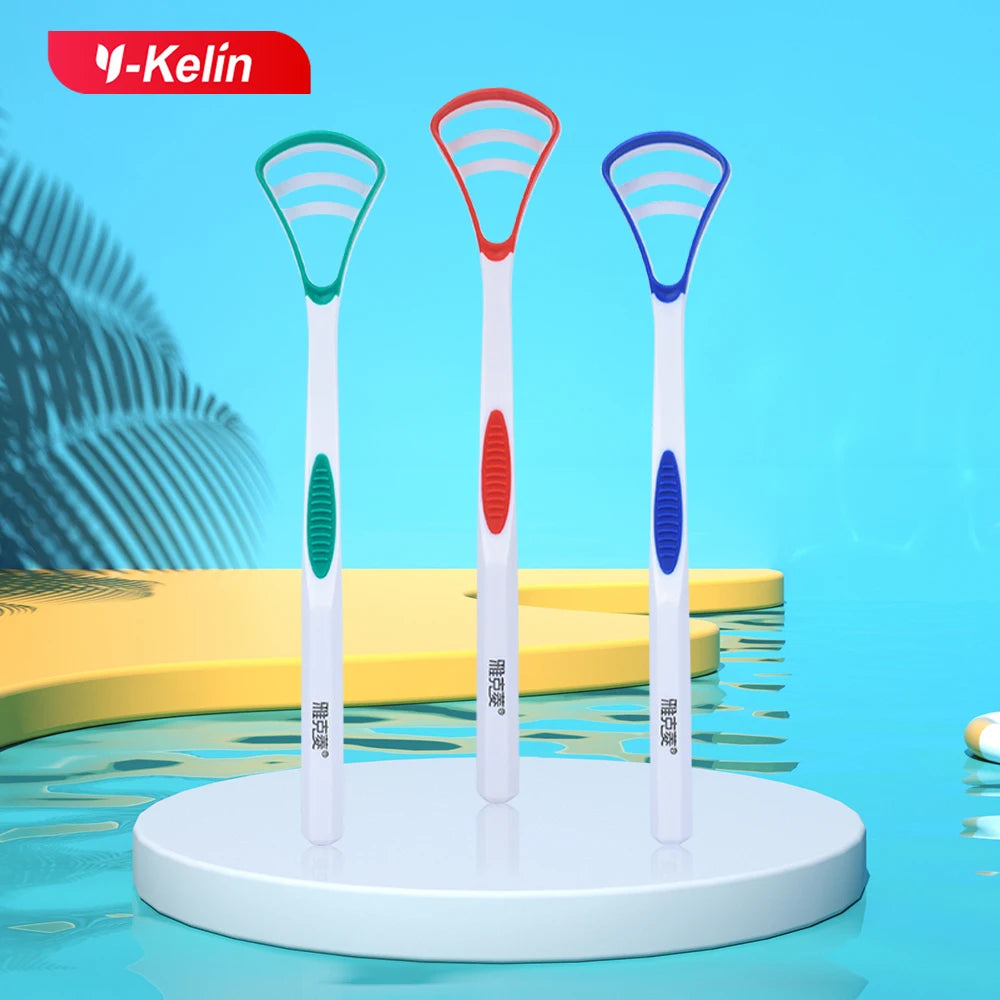 Y-Kelin Sales Silicone Tongue Scraper Brush Cleaning  Food Grade Single Oral Care