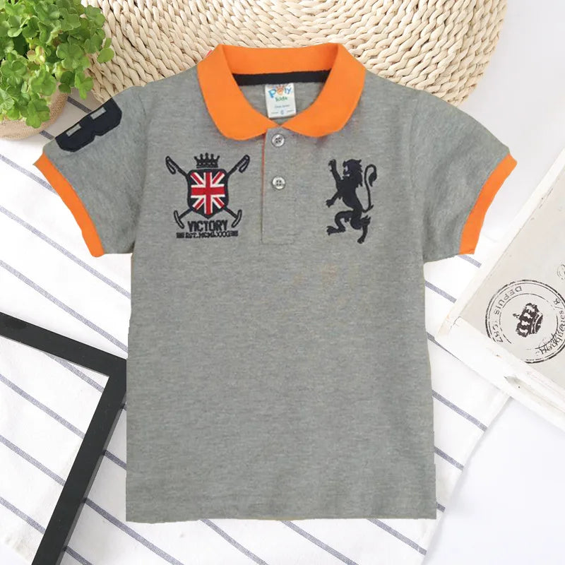 Teens Polo Shirts for Boys Cotton Kids Boy Sports Polo Shirt Tops Lapel Breathable Fabric Tee Children Clothes