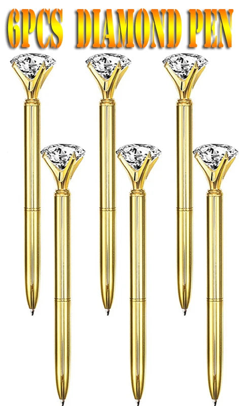 Diamond Ballpoint Pens Gold Large Crystal Pens Rhinestones Ballpoint Pens