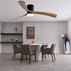 46Inch Low Floor Ceiling Fan Light Modern Black ABS Blade DC Remote Control Led Fan Lights Restaurant The bedroom 110V 220V