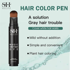 Hair Dye Hair Color Pen 3 Colors One-time White Grey Hair Cover Up Hair Color Brush Unisex DIY