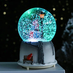 Sky City Music Box Automatic Snowfall Crystal Ball Birthday Gift Resin Crafts Desktop Ornament