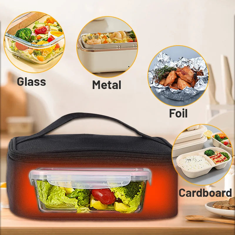 USB Portable Electric Heating Lunch Bag Food Warmer Box Food Heating Bag Heater 23*19*9cm For Outdoor Picnic Travel Camping