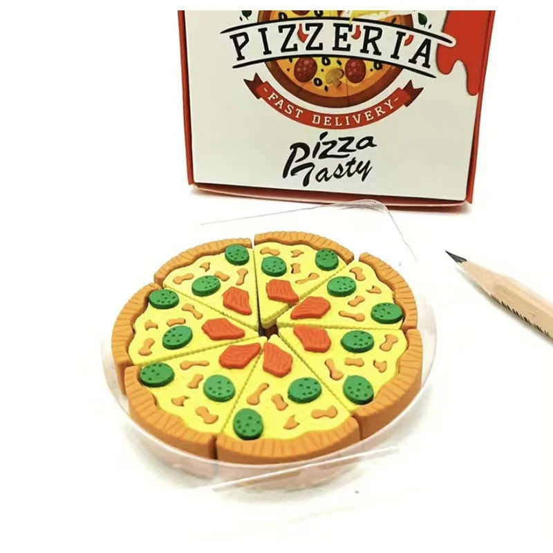 New Style Creative Modeling Simulation Pizza Eraser Student Studying Stationery Supplies