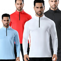 Men Half Zip Quick Dry Jacket Long Sleeve Standing Collar Top