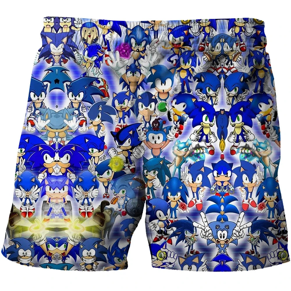 Beach pants for children 4-14Y Sonic The Hedgehog shorts pants Girls Boys Harajuku pants For Kids 3D Cartoon Print