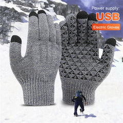 Electric Heated Gloves Winter Warm Skiing Snowboarding Gloves USB Touch Screen Gloves Men Women Motorcycle Riding Thermal Gloves