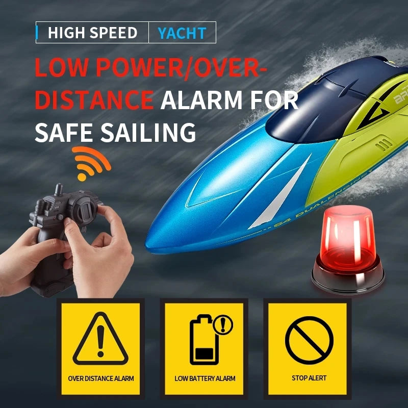 2.4G RC Boat S4 15km/h Dual Motor Waterproof High-speed Boat Summer Outdoore Water Remote Control Ship